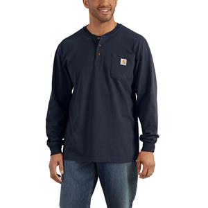 Carhartt Longsleeve - Pocket t-shirt met lange mouwen en drieknoopssluiting Blauw