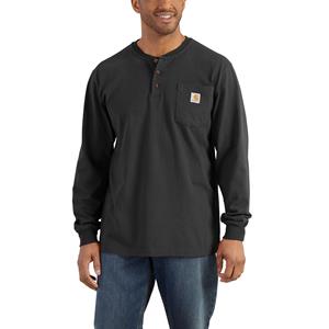 Carhartt Longsleeve - Pocket t-shirt met lange mouwen en drieknoopssluiting Zwart