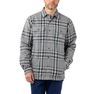 Carhartt Overshirt - Geruite overhemdjas met sherpa voering Grijs