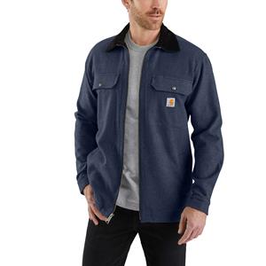 Carhartt Overshirt -  overshirt met fleece voering en rits Blauw