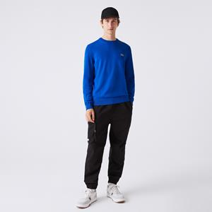 Heren Lacoste Organic Cotton Crewneck Sweatshirt in Blauw
