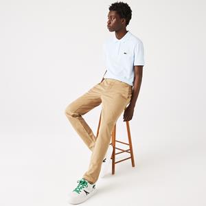 Heren Lacoste Slim Fit Stretch Katoenen Chino in Beige