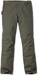 Carhartt Double front - Rechte stretch duck dungaree broek voor heren met dubbele kniestukken Bruin