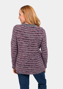 goldnerfashion Pullover - zwart / paars / steengrijs / gestreept -