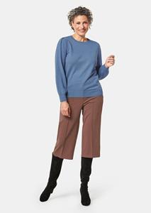 goldnerfashion Zachte tricot pullover met moderne ballonmouwen - blauw -