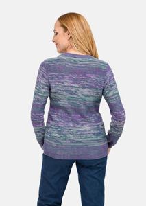 goldnerfashion Pullover - paars / groen / gedess. -