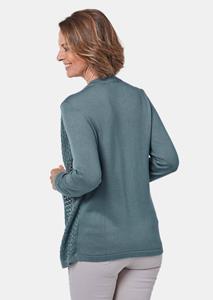 goldnerfashion Pullover in twinsetlook - grijsgroen -
