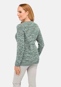 goldnerfashion Pullover met glansgaren - salie / gemêl. -