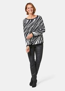 goldnerfashion Pullover - gebroken wit / zwart / gedess. -