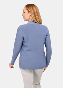 Goldner Fashion Sportieve tricot pullover met flatteuze details - rookblauw / gemêl. 