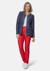 goldnerfashion Lichte blazer met structuur en ritssluiting - donkerblauw -
