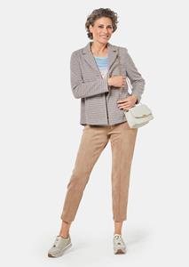 goldnerfashion Jasje van gestructureerde jersey - beige / gedess. -