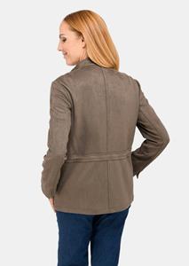 goldnerfashion Blazer in zachte suèdelook - taupe -