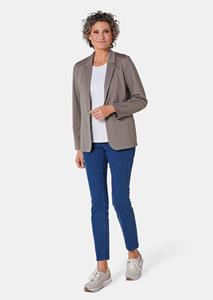 goldnerfashion Lichte jersey blazer met uitstekende bewegingsvrijheid - taupe -
