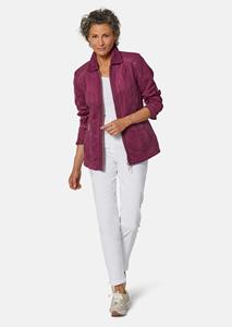 goldnerfashion Imitatiesuède blazer met perforatie - bordeaux -