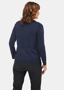 goldnerfashion Decente pullover met bloemenmotief - blauw -