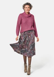goldnerfashion Tricot pullover met interessante structuur en glittergaren - bessen -
