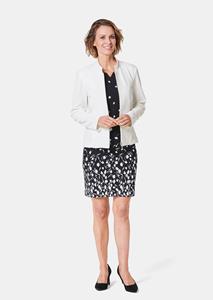goldnerfashion Comfortabele blazer met geraffineerde kraag - gebroken wit -