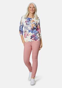 goldnerfashion Vrouwelijke gedessineerde pullover - weiß / gedess. -