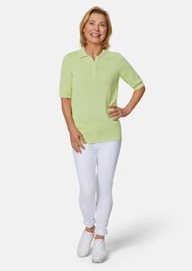 goldnerfashion Tricot pullover met korte mouwen en mooie kraag - hellgrün -