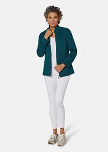 goldnerfashion Heerlijk zacht tricot fleece jasje - petrol / gemêl. -