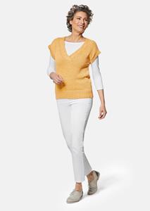 goldnerfashion Comfortabele slip-over met modieuze hals - honing -
