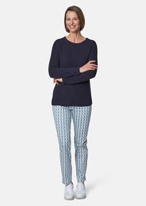 goldnerfashion Flatteuze pullover van puur katoen - marine -