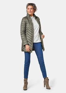 goldnerfashion Flatteus, licht, lang gewatteerd jack - kaki -