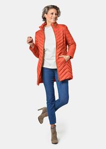 goldnerfashion Flatteus, licht, lang gewatteerd jack - terracotta -