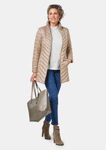 goldnerfashion Flatteus, licht, lang gewatteerd jack - beige -