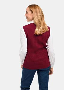 goldnerfashion Slip-over met tijdloos kabelpatroon - donkerrood -