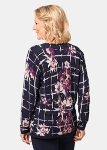 goldnerfashion Gedessineerde pullover - marine / sering / gedess. -