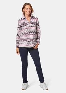 goldnerfashion Behaaglijk warme schipperstrui van fleece - aubergine / gedess. -