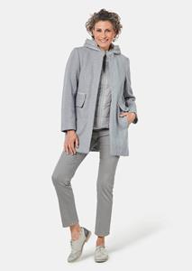 goldnerfashion Mantel met uitneembare, doorgestikte voering - grijs / donkergrijs / gemêl. -