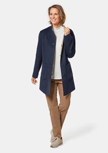 goldnerfashion Hoogwaardige, omkeerbare lange jas met luxueuze randafwerking - marine / camel / gemêl. -