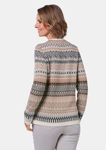 goldnerfashion Noorse pullover - grijs / camel / gedess. -