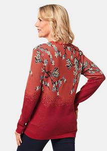 Goldner Fashion Jacquardpullover - rood / gedess. 