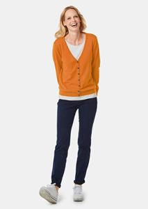goldnerfashion Hoogwaardig tricot jasje in tijdloze look - cognac -