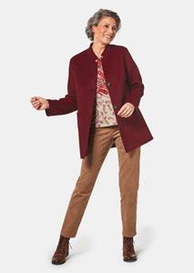 goldnerfashion Moderne, korte mantel met wol - donkerrood -