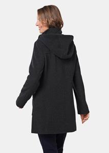 goldnerfashion Klassieke duffelse coat van de fijnste mix met wol - grijs -