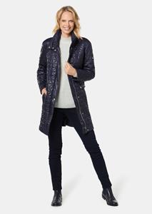 goldnerfashion Gewatteerde korte mantel met opstaande kraag - marine -
