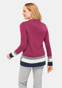 goldnerfashion Onderhoudsarme pullover met grafisch motief - bordeaux / gedess. -