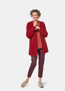 goldnerfashion Casual tricot jasje van aangenaam bouclégaren - rood -