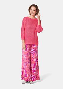 goldnerfashion Elegante pullover in netlook met pailletten - roze -