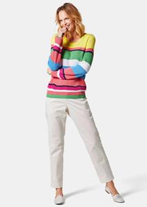 goldnerfashion Pullover - koraalrood / groen / gedess. -
