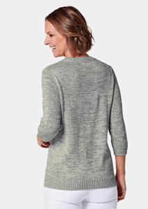 goldnerfashion Pullover - grijsgroen / gedess. -