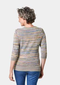 goldnerfashion Mooi te combineren meerkleurig gestreepte pullover - meerkleurig / papaja / gestreept -