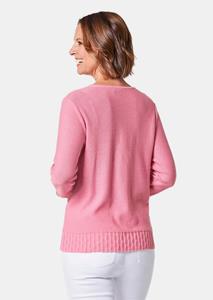 goldner "Deze schitterende pullover valt op door het luxueuze ajourpatroon en fonkelende glittersteentjes. Door het lichte zomerse materiaal met veel katoen is hij ook ideaal voor warme dagen." - oudr