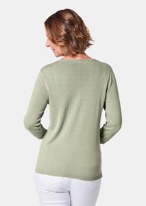 goldnerfashion Pullover met V-hals - grijsgroen -