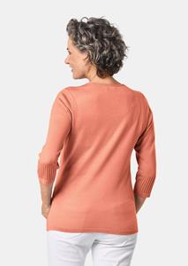 Goldner Fashion Verzorgde ajour pullover met vrouwelijke accenten - meloen 